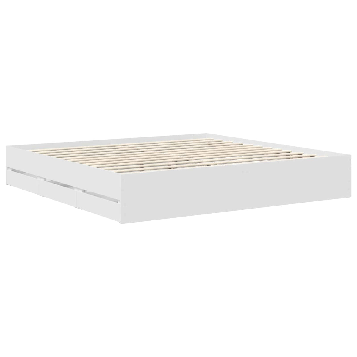 vidaXL Bedframe met lade met opslag Wit 200 x 200 cm Ingenieurshout