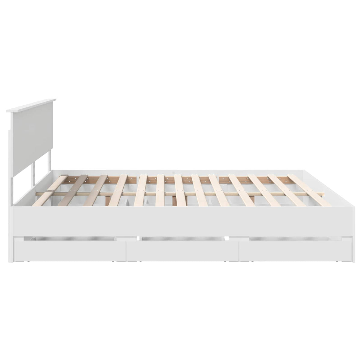 vidaXL Bedframe met lade met opslag Wit 200 x 200 cm Ingenieurshout