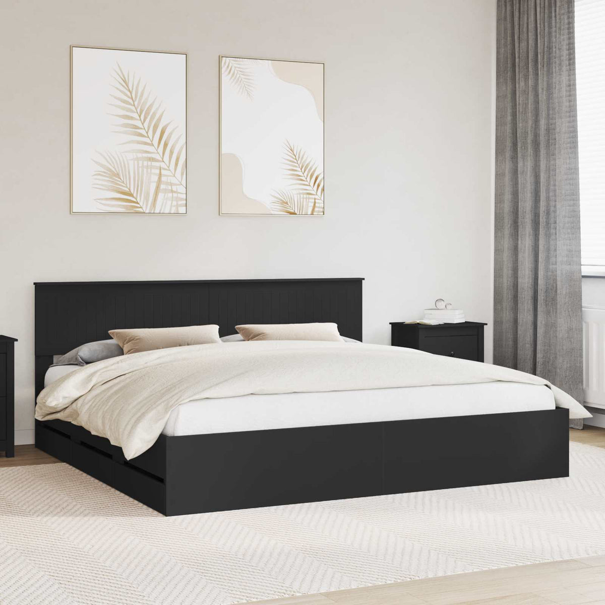 vidaXL Bedframe met lade met opslag Wit 200 x 200 cm Ingenieurshout