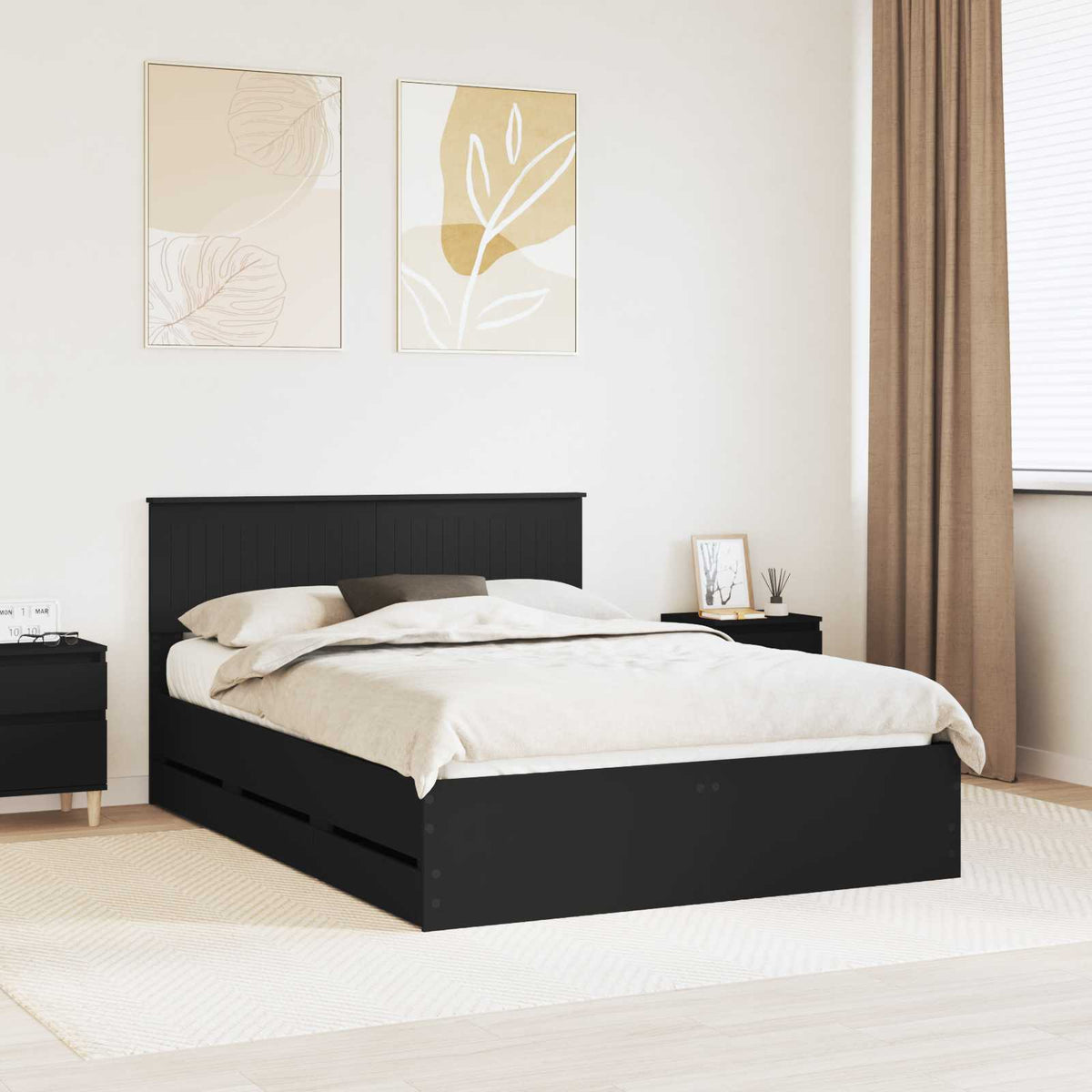 vidaXL Bedframe met lade met opslag Wit 200 x 200 cm Ingenieurshout