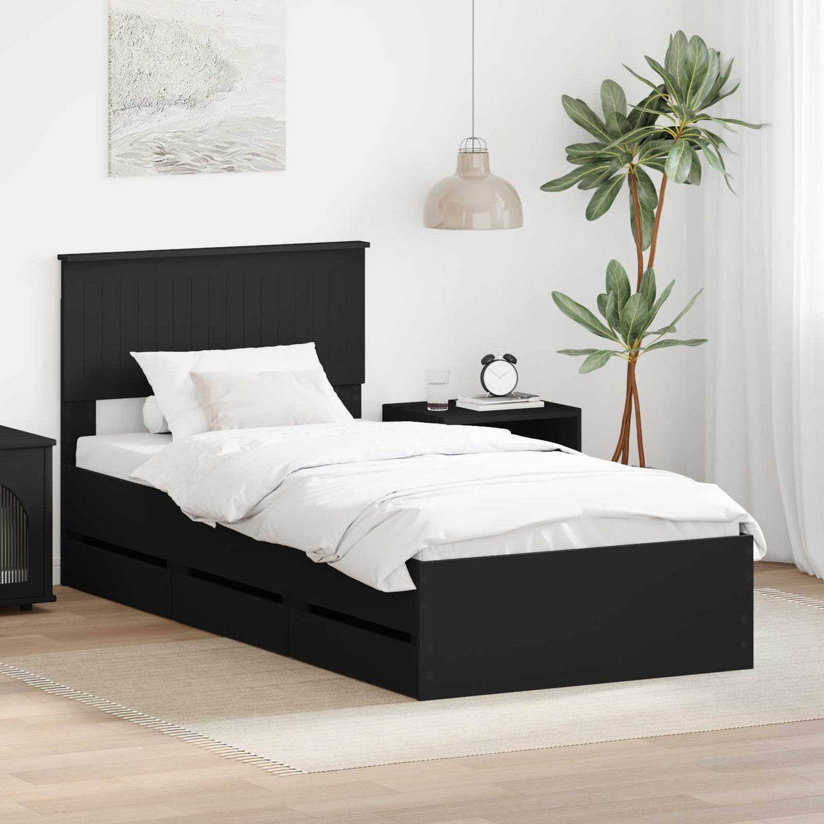 vidaXL Bedframe met lade met opslag Wit 200 x 200 cm Ingenieurshout