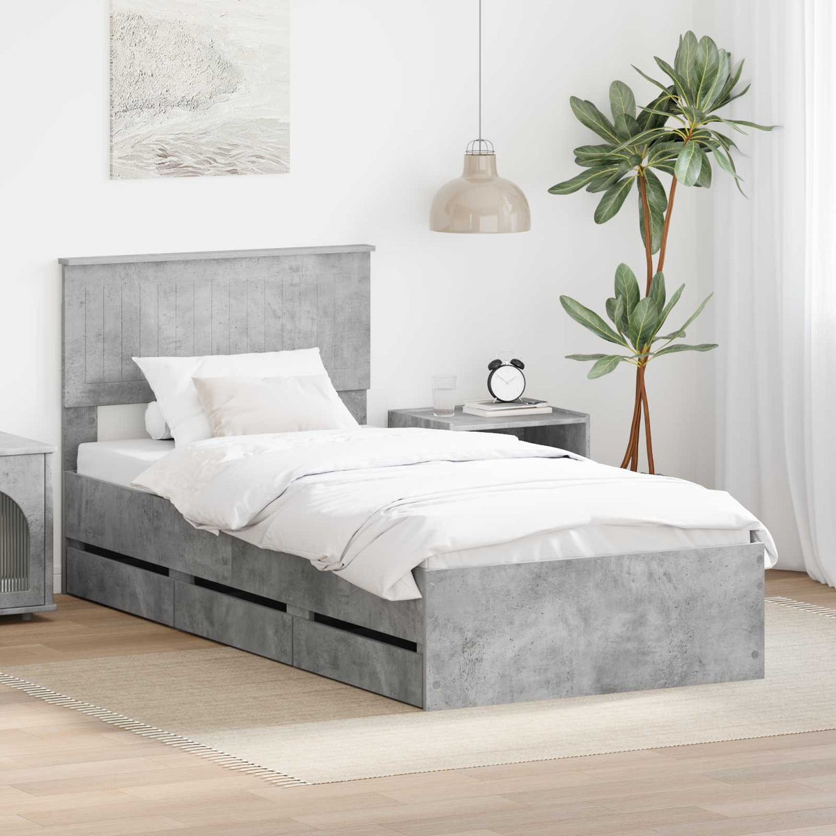 vidaXL Bedframe met lade met opslag Wit 200 x 200 cm Ingenieurshout