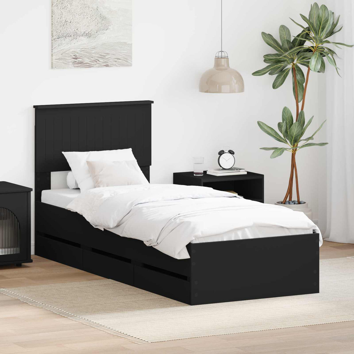 vidaXL Bedframe met lade met opslag Wit 200 x 200 cm Ingenieurshout