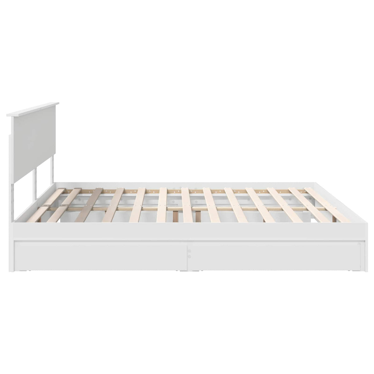 vidaXL Bedframe met lade met hoofdeinde Wit 200 x 200 cm Bewerkt hout