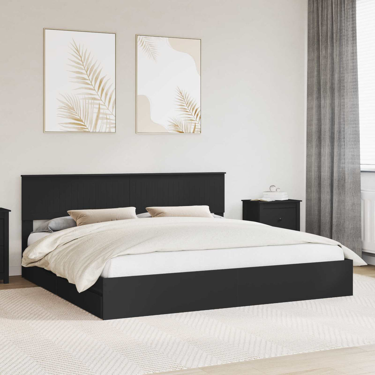 vidaXL Bedframe met lade met hoofdeinde Wit 200 x 200 cm Bewerkt hout