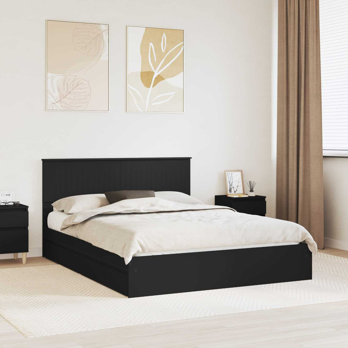 vidaXL Bedframe met lade met hoofdeinde Wit 200 x 200 cm Bewerkt hout