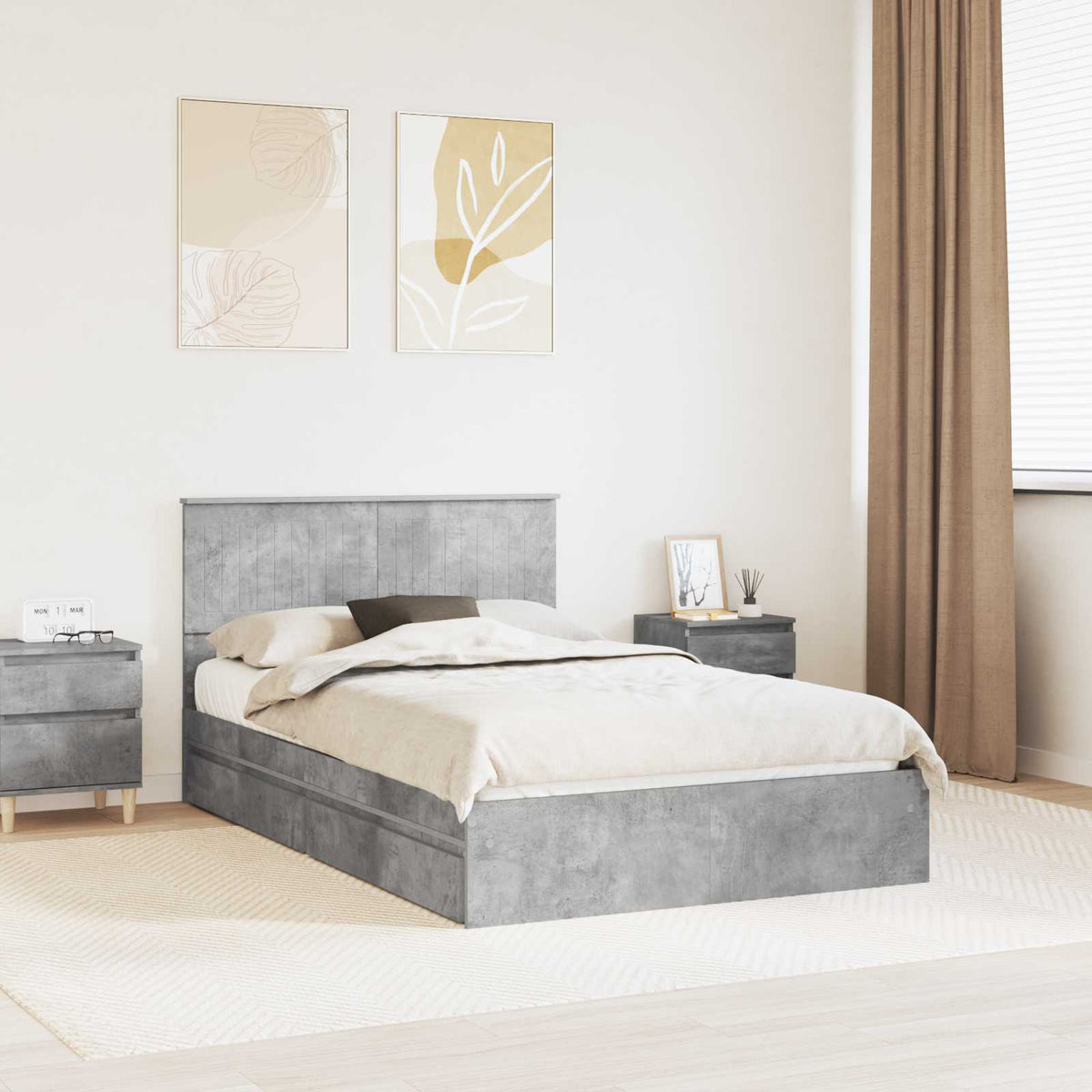 vidaXL Bedframe met lade met hoofdeinde Wit 200 x 200 cm Bewerkt hout