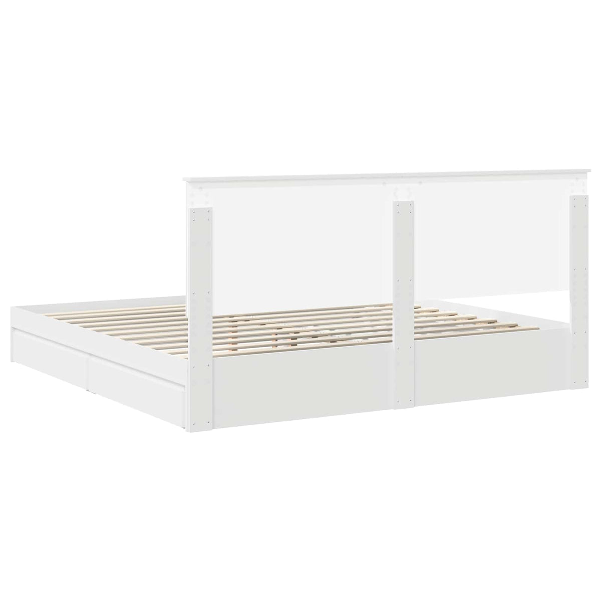 vidaXL Opslag bed met hoofdeinde Wit 200 x 200 cm Bewerkt hout