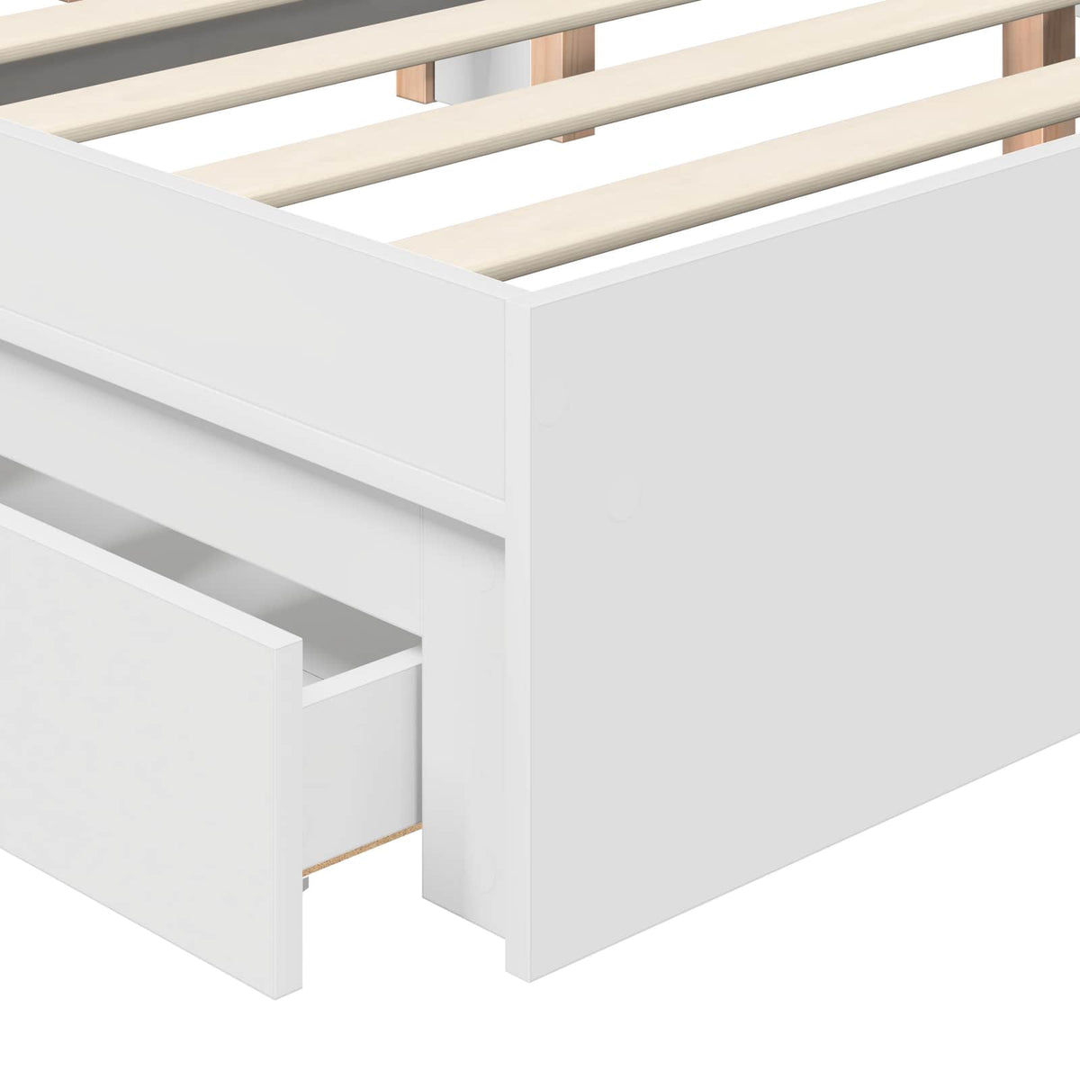 vidaXL Opslag bed met hoofdeinde Wit 200 x 200 cm Bewerkt hout