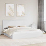 vidaXL Opslag bed met hoofdeinde Wit 200 x 200 cm Bewerkt hout