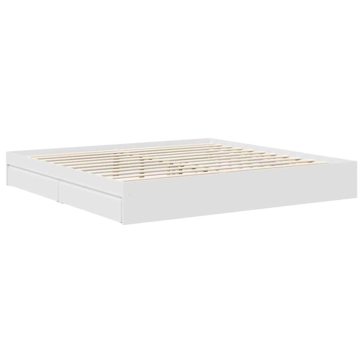 vidaXL Opslag bed met hoofdeinde Wit 200 x 200 cm Bewerkt hout