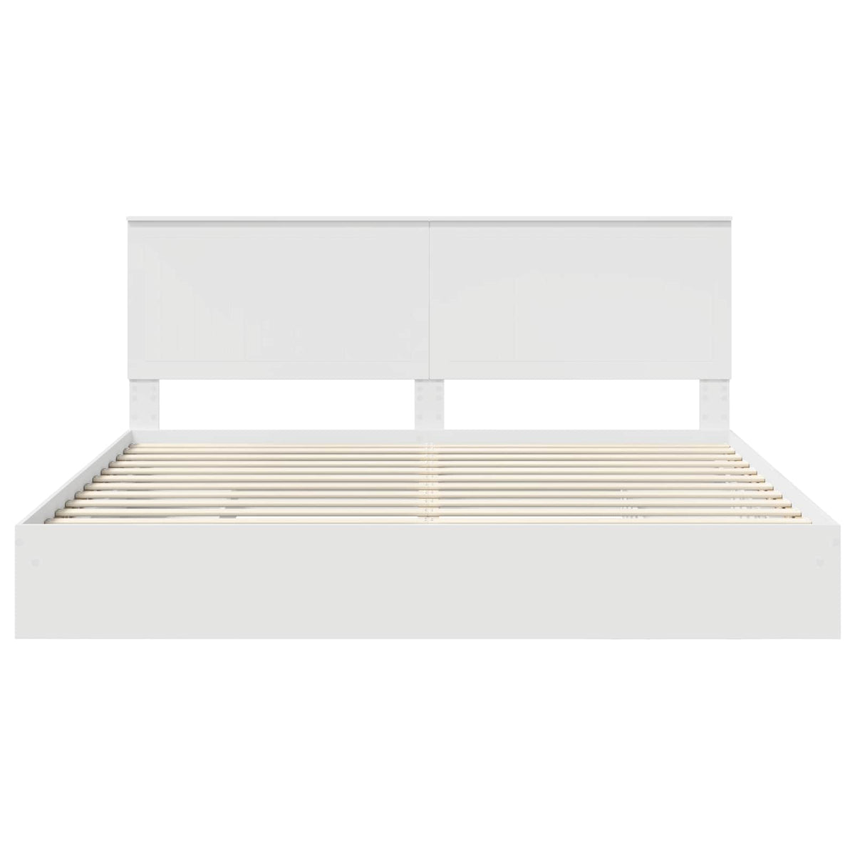 vidaXL Opslag bed met hoofdeinde Wit 200 x 200 cm Bewerkt hout