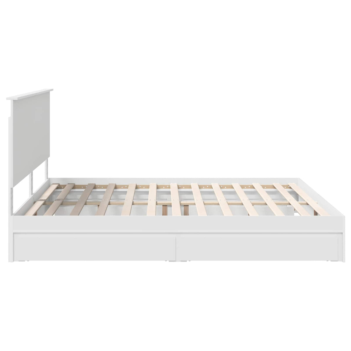 vidaXL Opslag bed met hoofdeinde Wit 200 x 200 cm Bewerkt hout