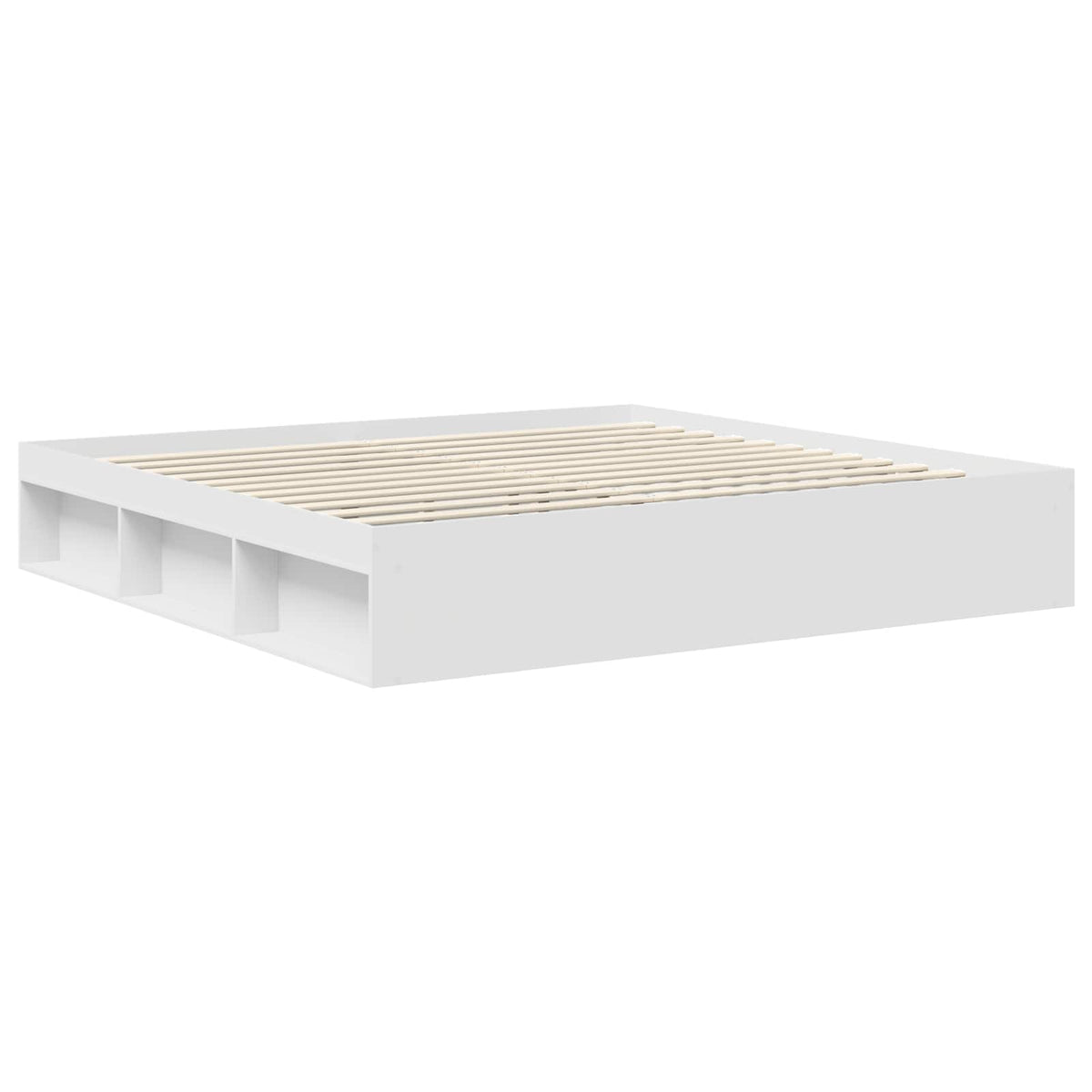 vidaXL Bedframe met hoofdeinde Wit 200 x 200 cm Massief grenenhout