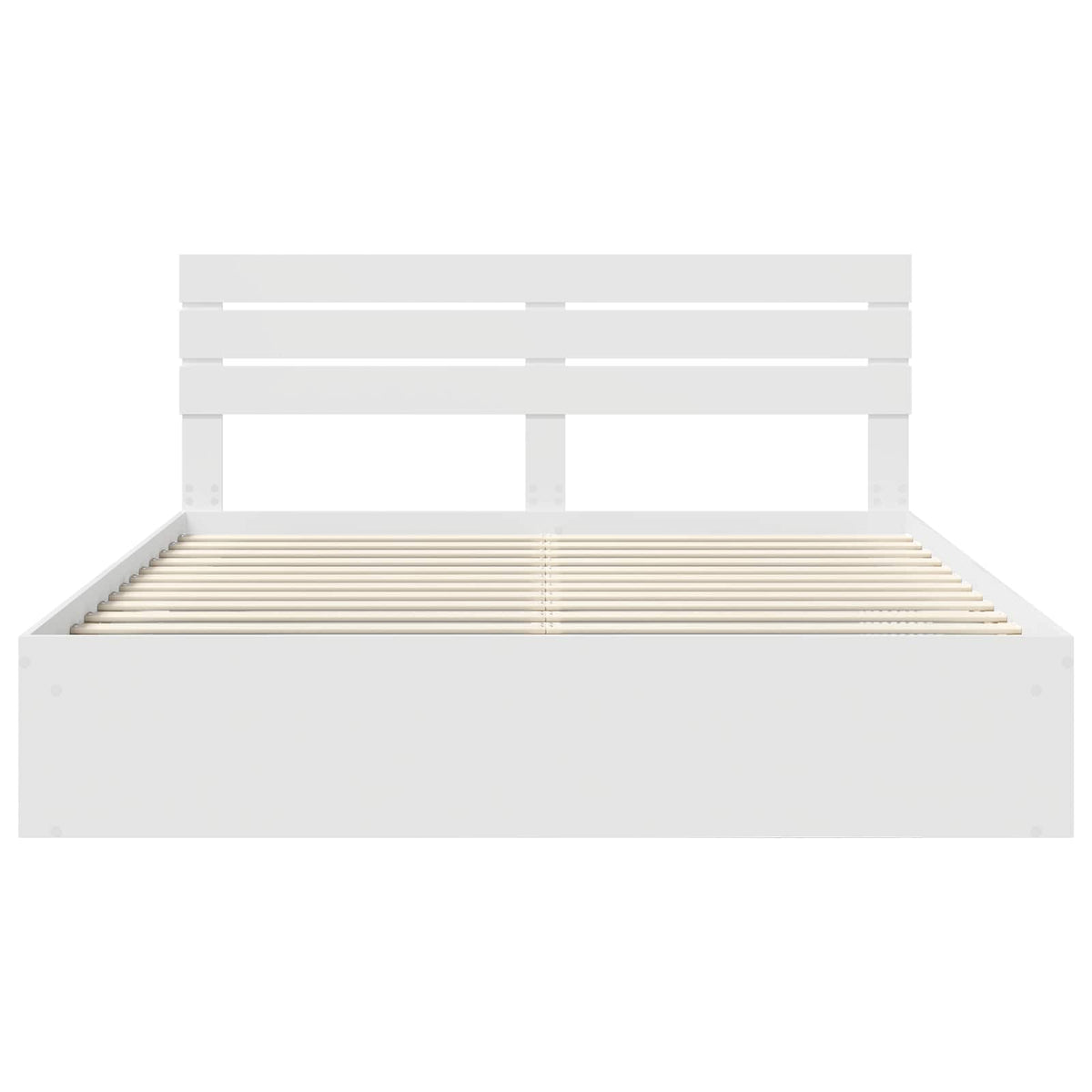 vidaXL Bedframe met hoofdeinde Wit 200 x 200 cm Massief grenenhout