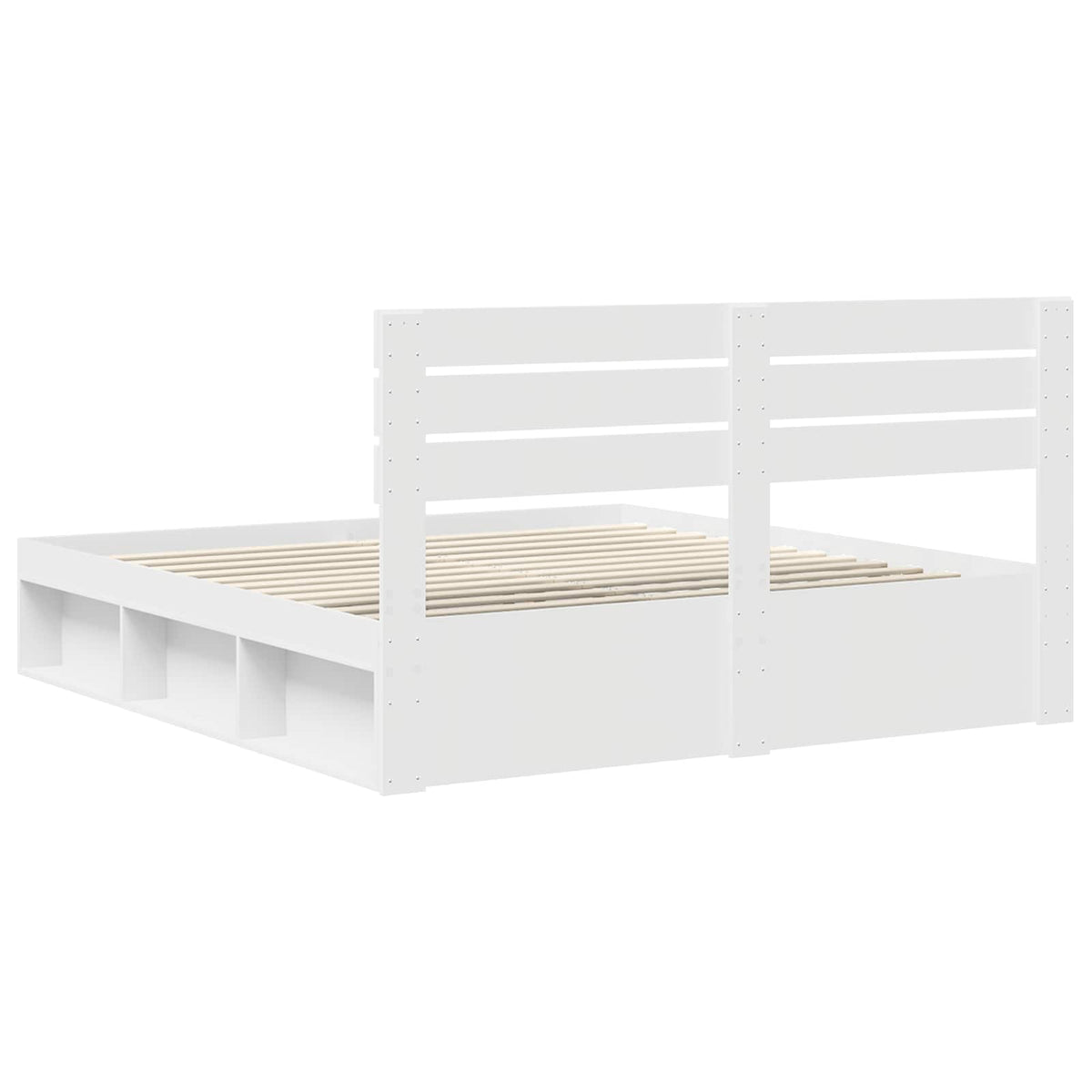 vidaXL Bedframe met hoofdeinde Wit 200 x 200 cm Massief grenenhout