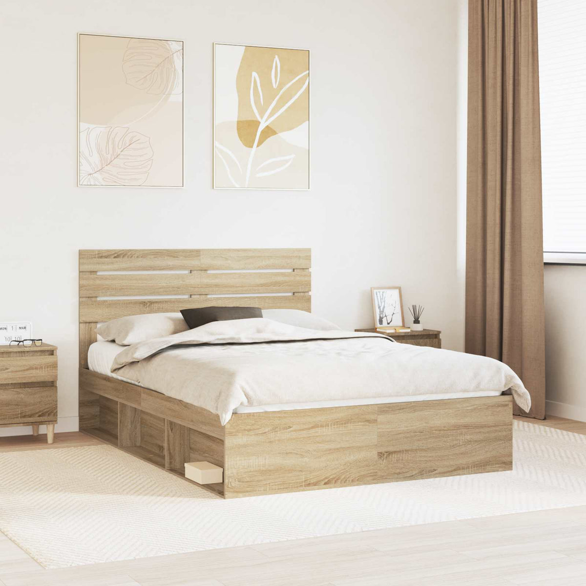 vidaXL Bedframe met hoofdeinde Wit 200 x 200 cm Massief grenenhout