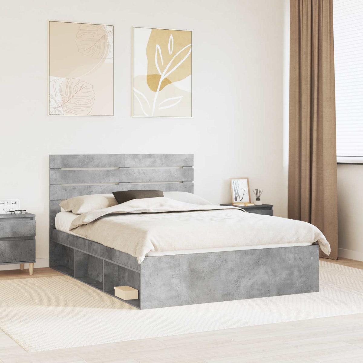 vidaXL Bedframe met hoofdeinde Wit 200 x 200 cm Massief grenenhout