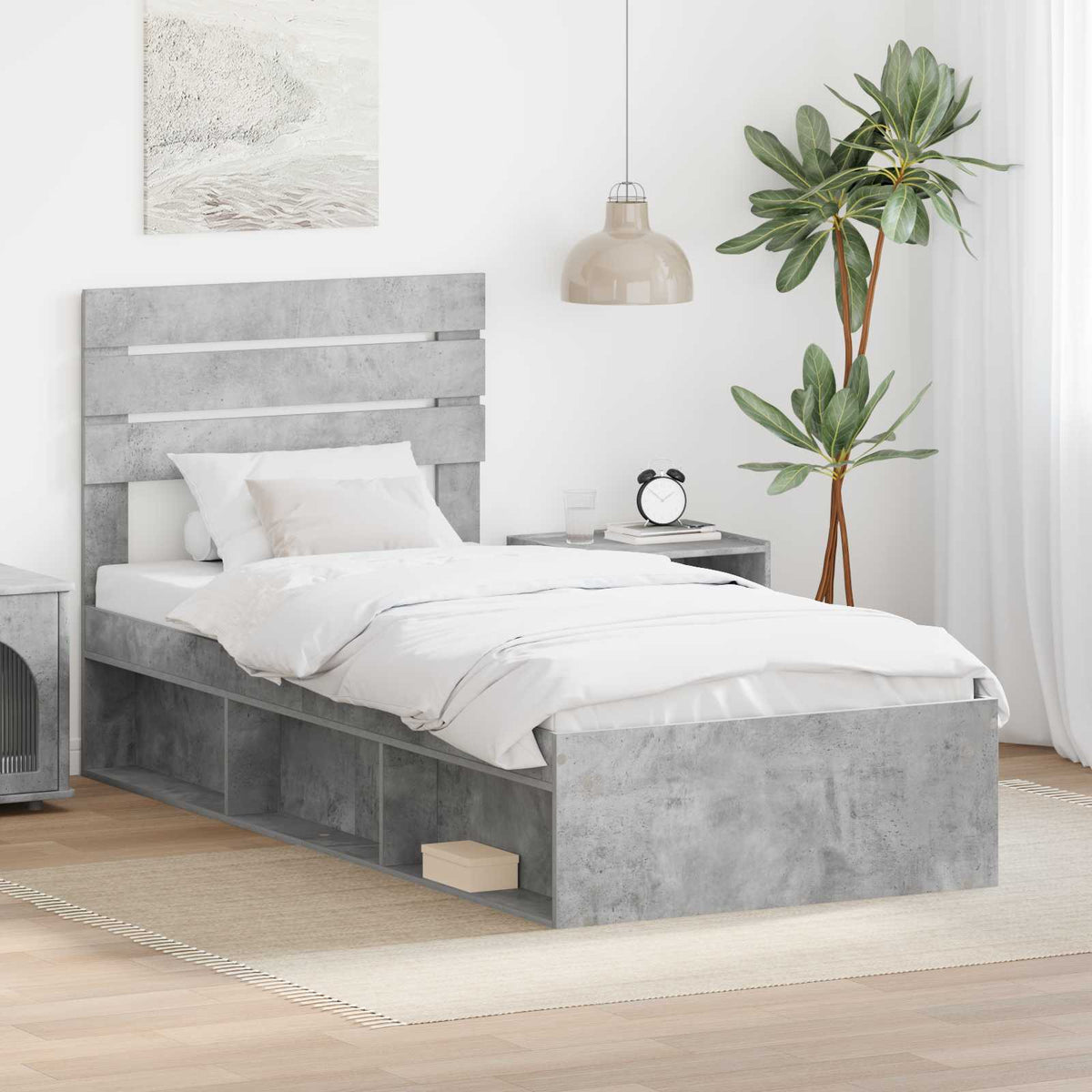 vidaXL Bedframe met hoofdeinde Wit 200 x 200 cm Massief grenenhout