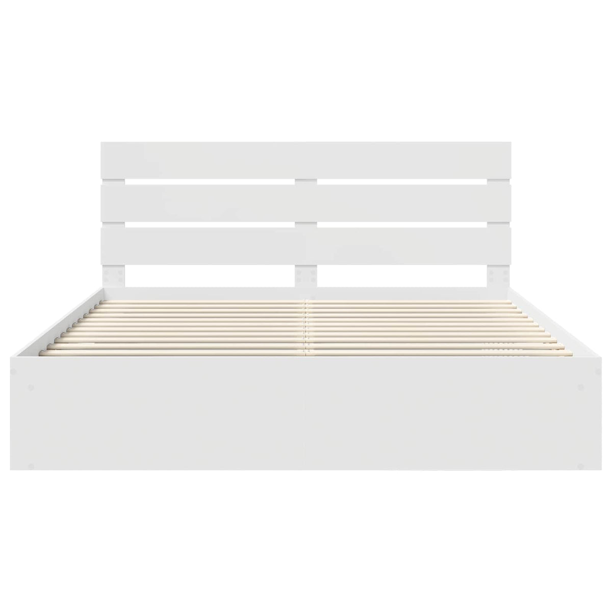 vidaXL Bedframe met hoofdeinde Wit 200 x 200 cm Massief grenenhout