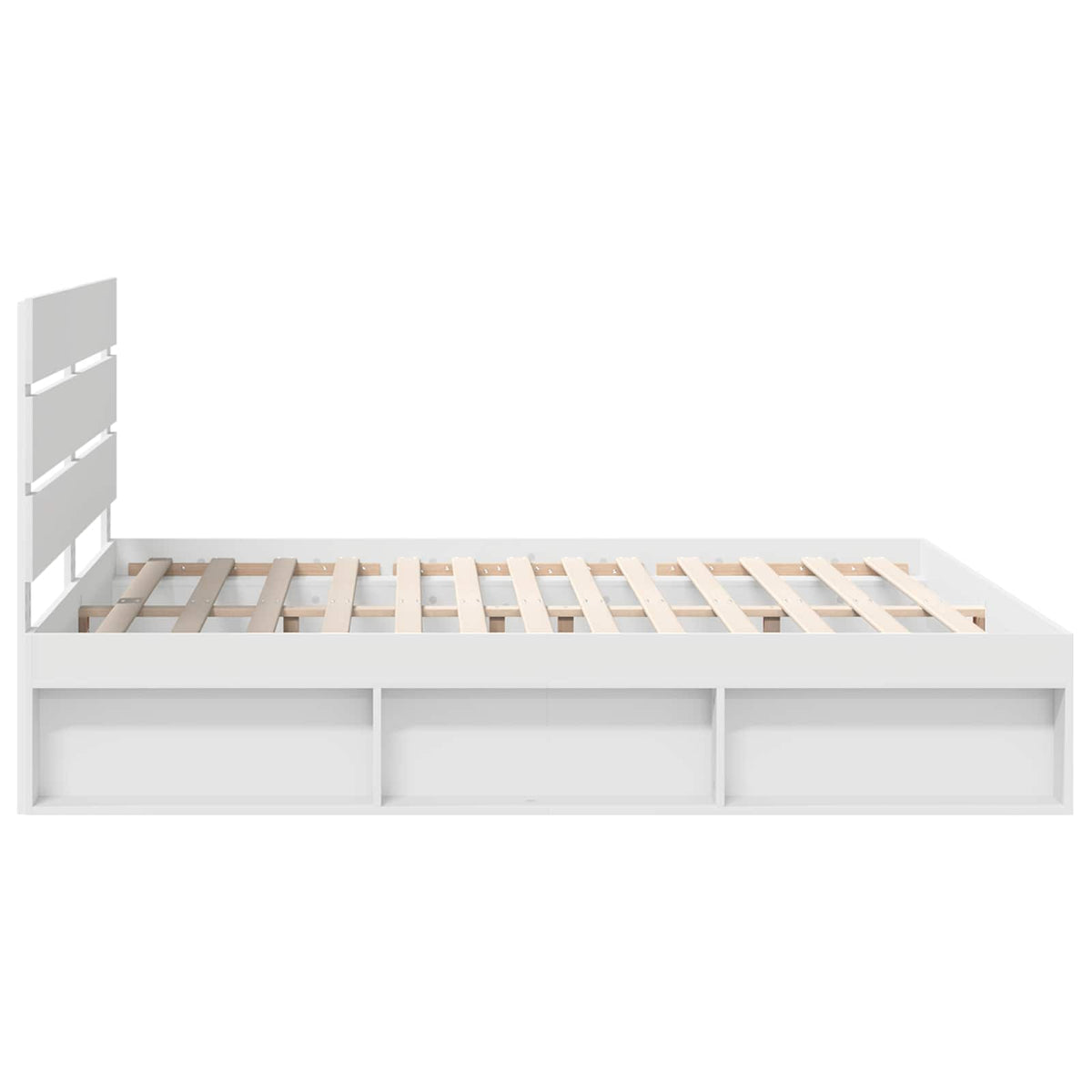 vidaXL Bedframe met hoofdeinde Wit 200 x 200 cm Massief grenenhout