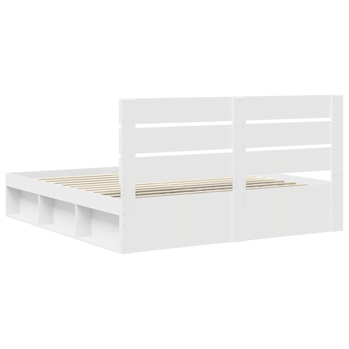 vidaXL Bedframe met hoofdeinde Wit 200 x 200 cm Massief grenenhout