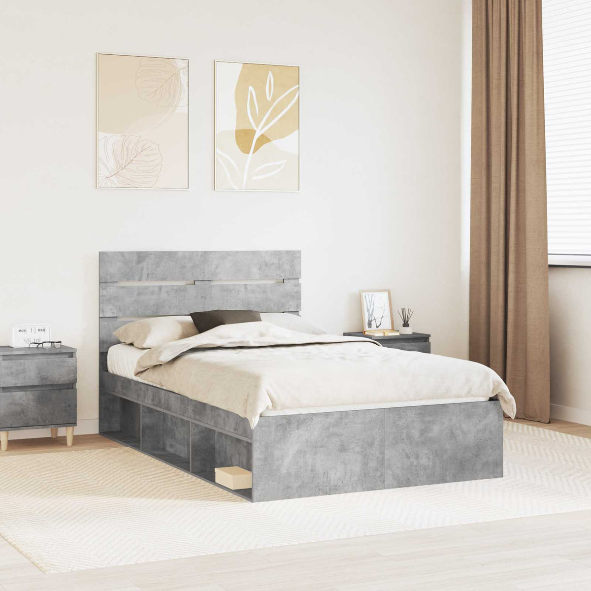 vidaXL Bedframe met hoofdeinde Wit 200 x 200 cm Massief grenenhout