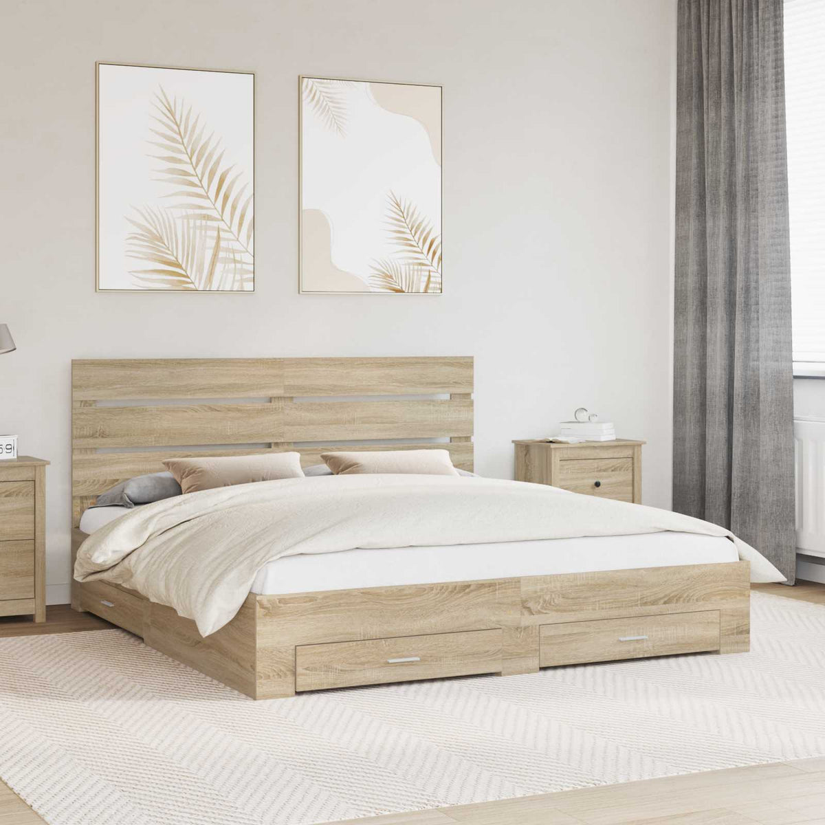 vidaXL Bedframe met lade Wit en Zilver 75 x 190 cm Bewerkt hout