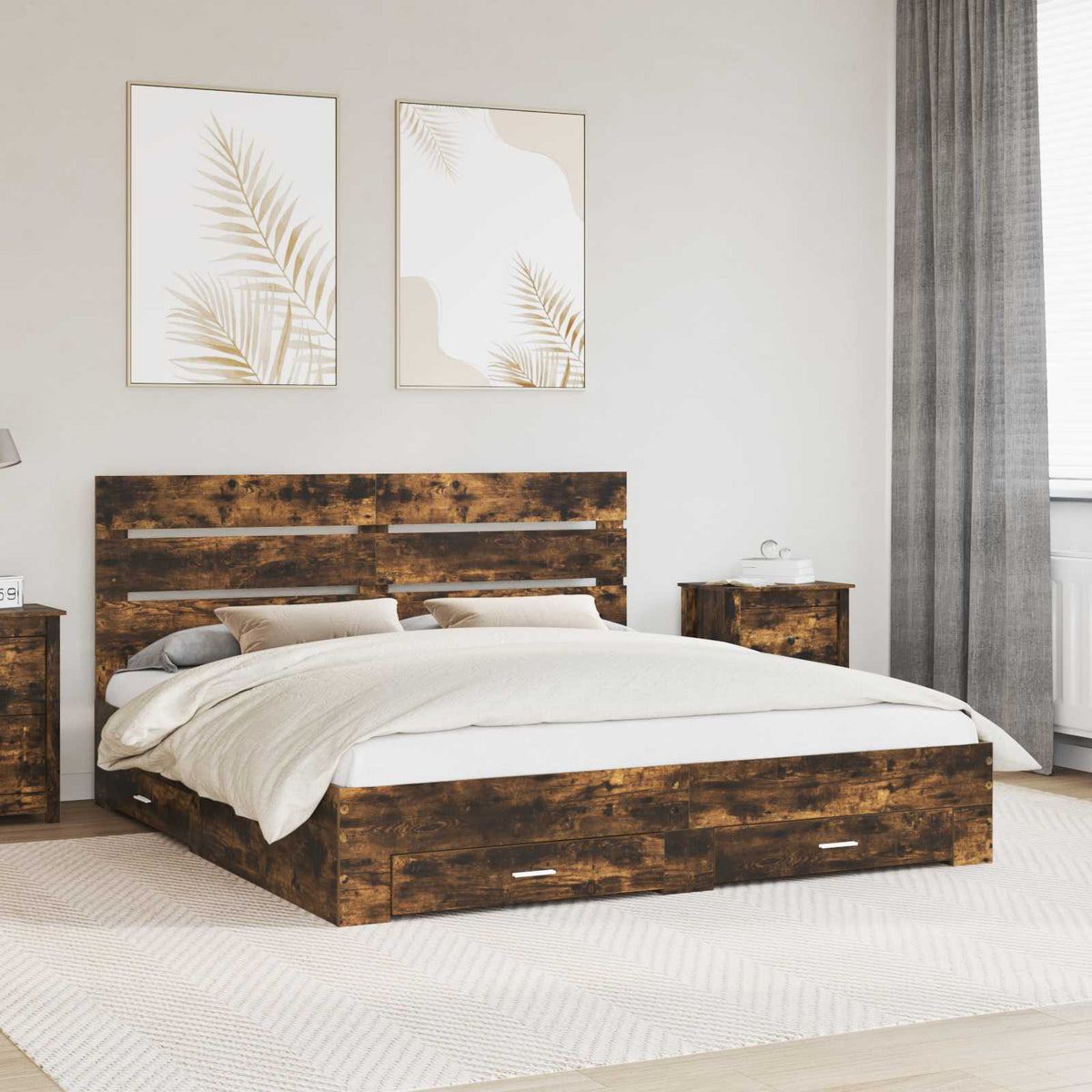 vidaXL Bedframe met lade Wit en Zilver 75 x 190 cm Bewerkt hout