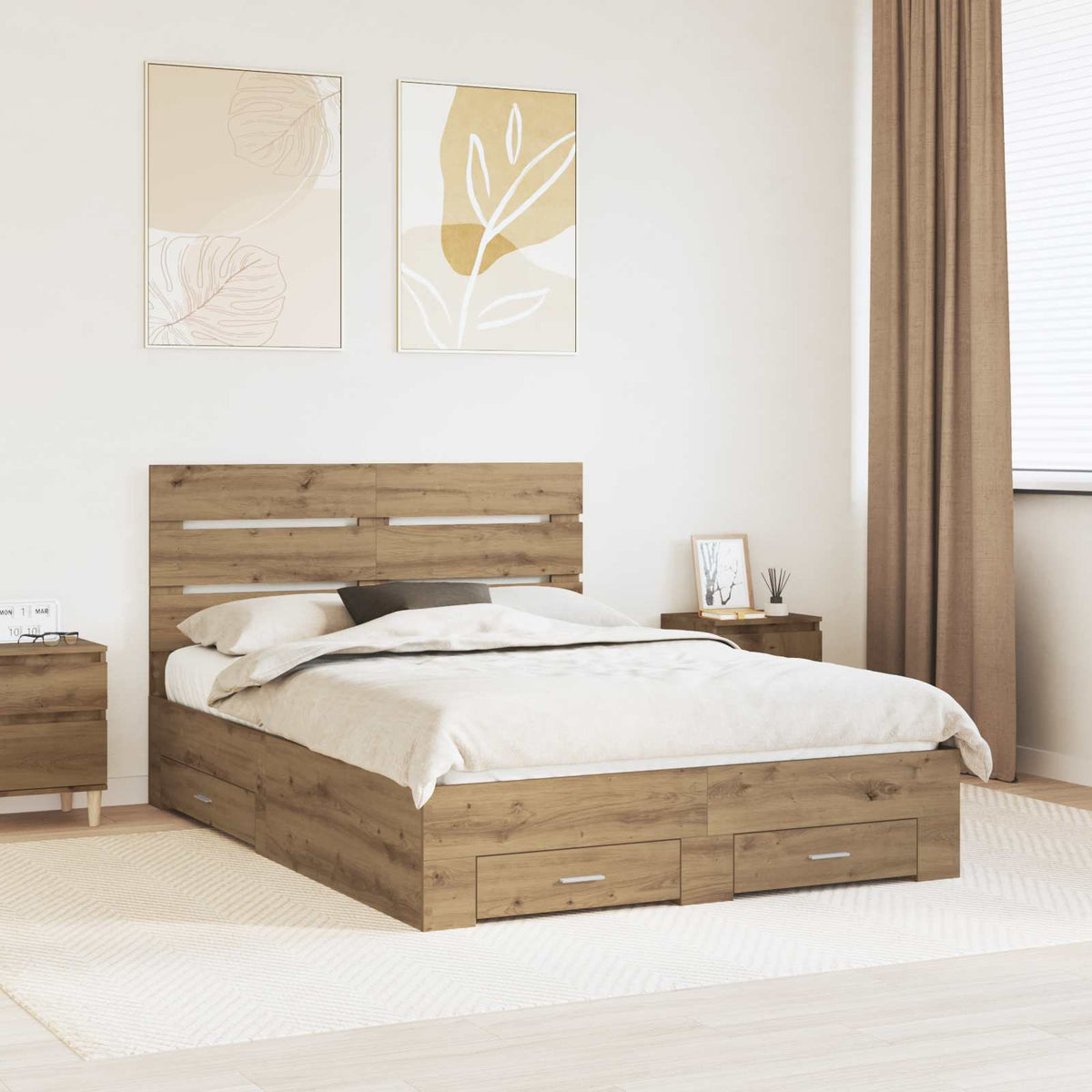 vidaXL Bedframe met lade Wit en Zilver 75 x 190 cm Bewerkt hout