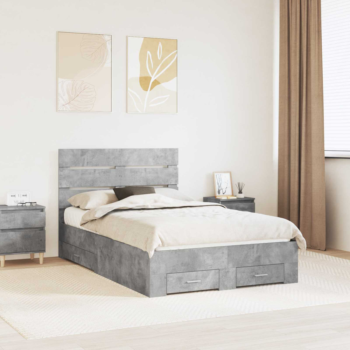vidaXL Bedframe met lade Wit en Zilver 75 x 190 cm Bewerkt hout