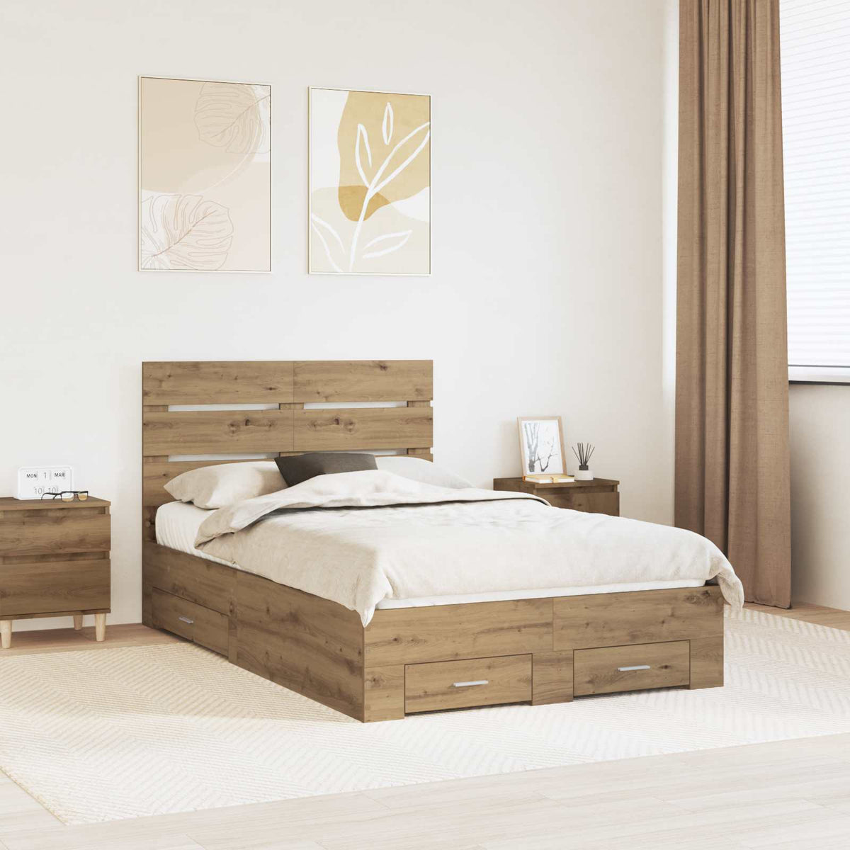vidaXL Bedframe met lade Wit en Zilver 75 x 190 cm Bewerkt hout