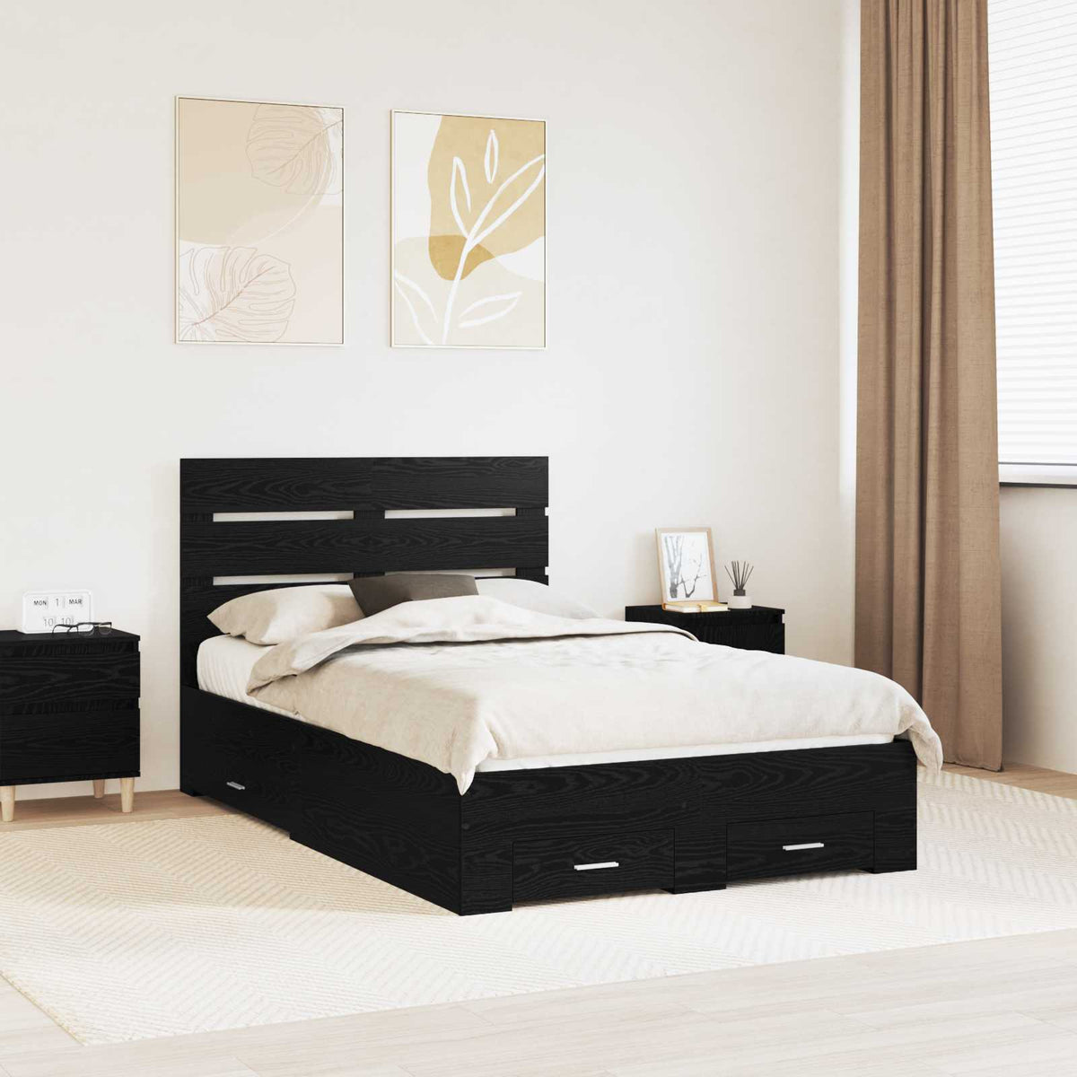 vidaXL Bedframe met lade Wit en Zilver 75 x 190 cm Bewerkt hout