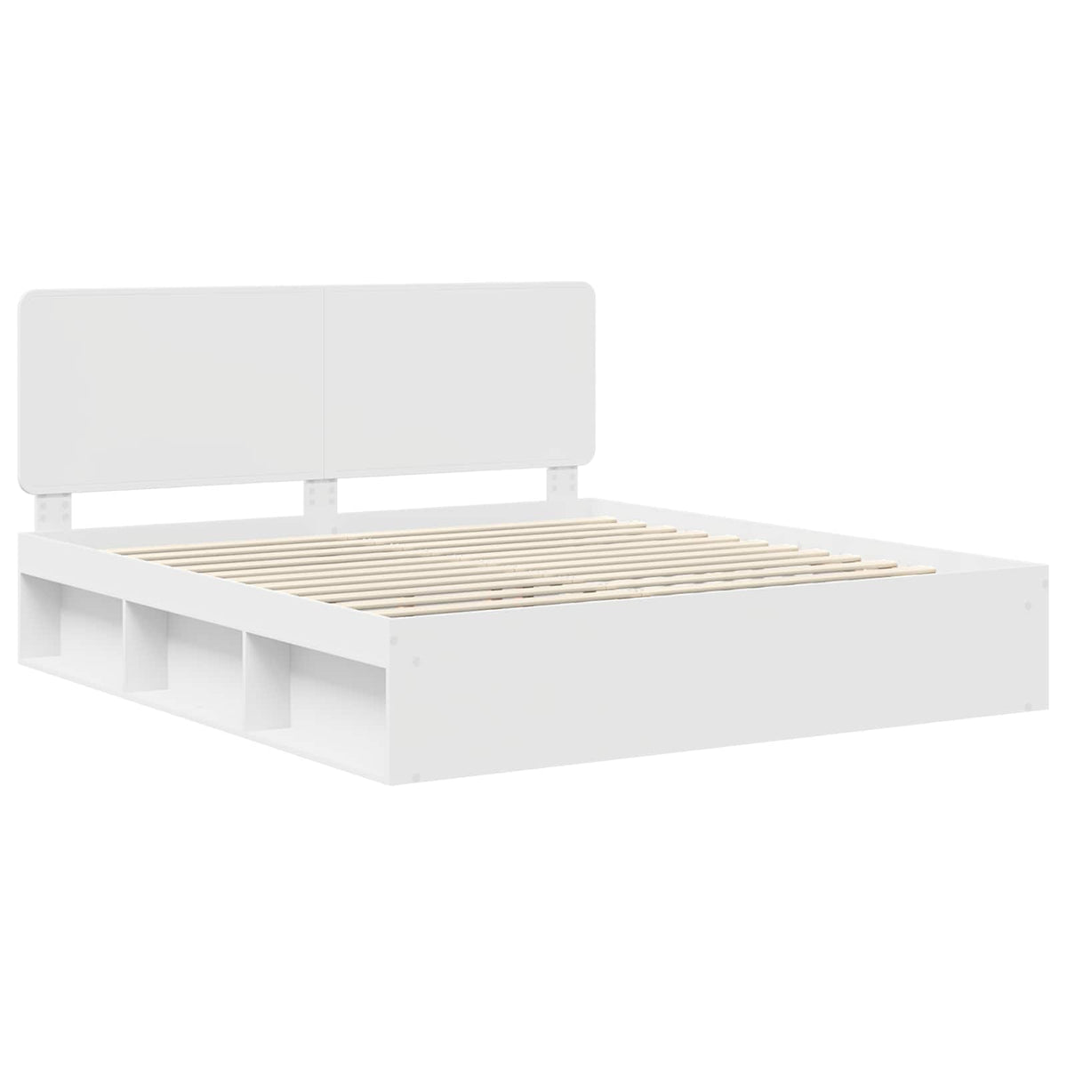 vidaXL Bedframe met hoofdeinde Wit 200 x 200 cm Massief grenenhout