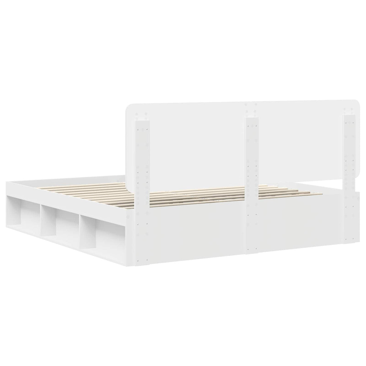 vidaXL Bedframe met hoofdeinde Wit 200 x 200 cm Massief grenenhout