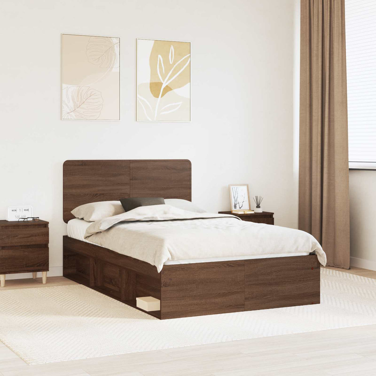 vidaXL Bedframe met hoofdeinde Wit 200 x 200 cm Massief grenenhout