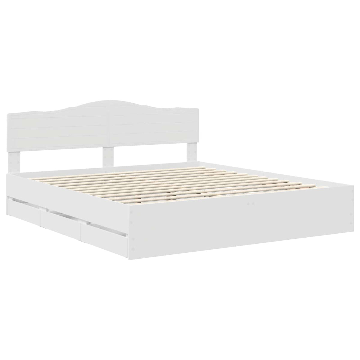 vidaXL Bedframe met lade met opslag Wit 200 x 200 cm Ingenieurshout