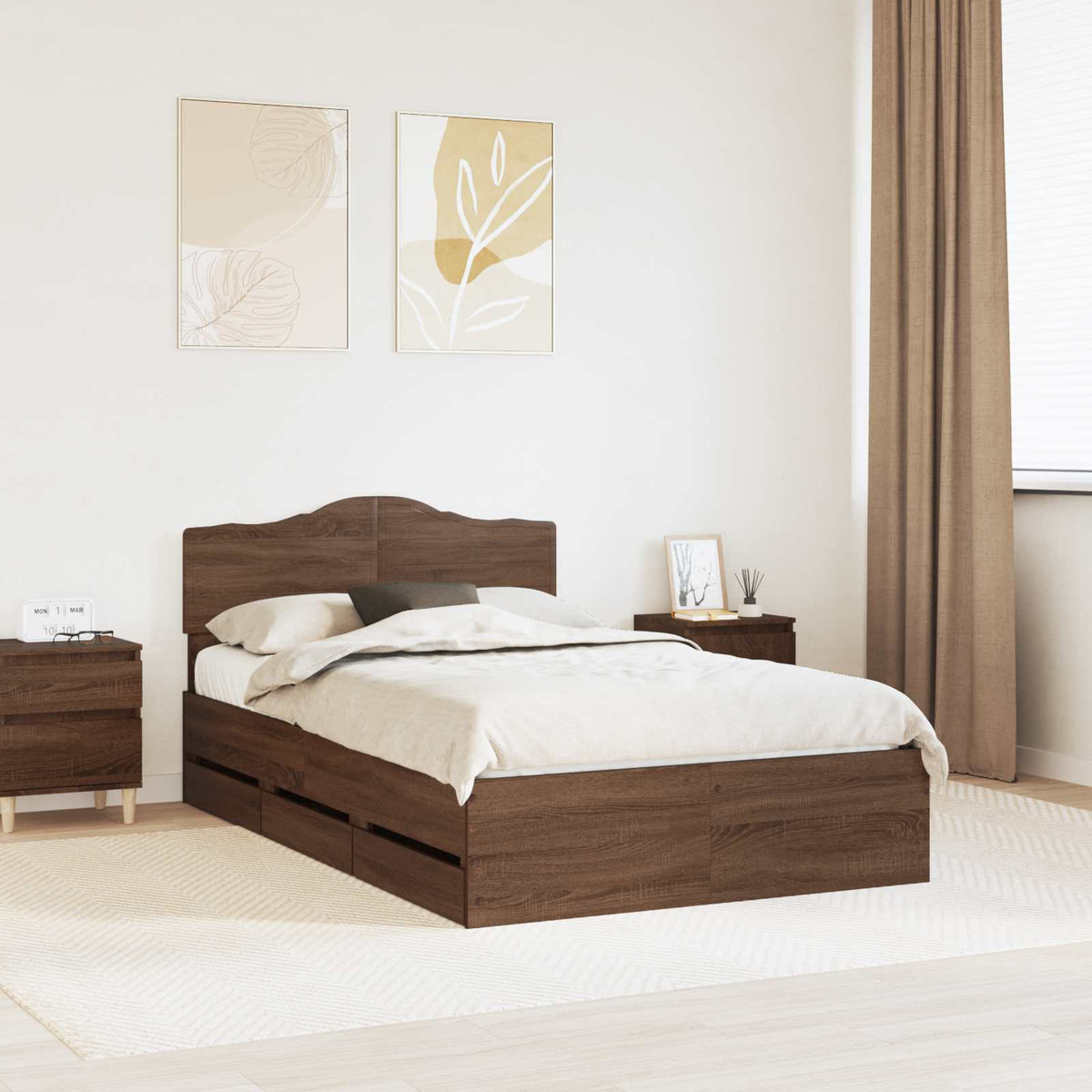 vidaXL Bedframe met lade met opslag Wit 200 x 200 cm Ingenieurshout