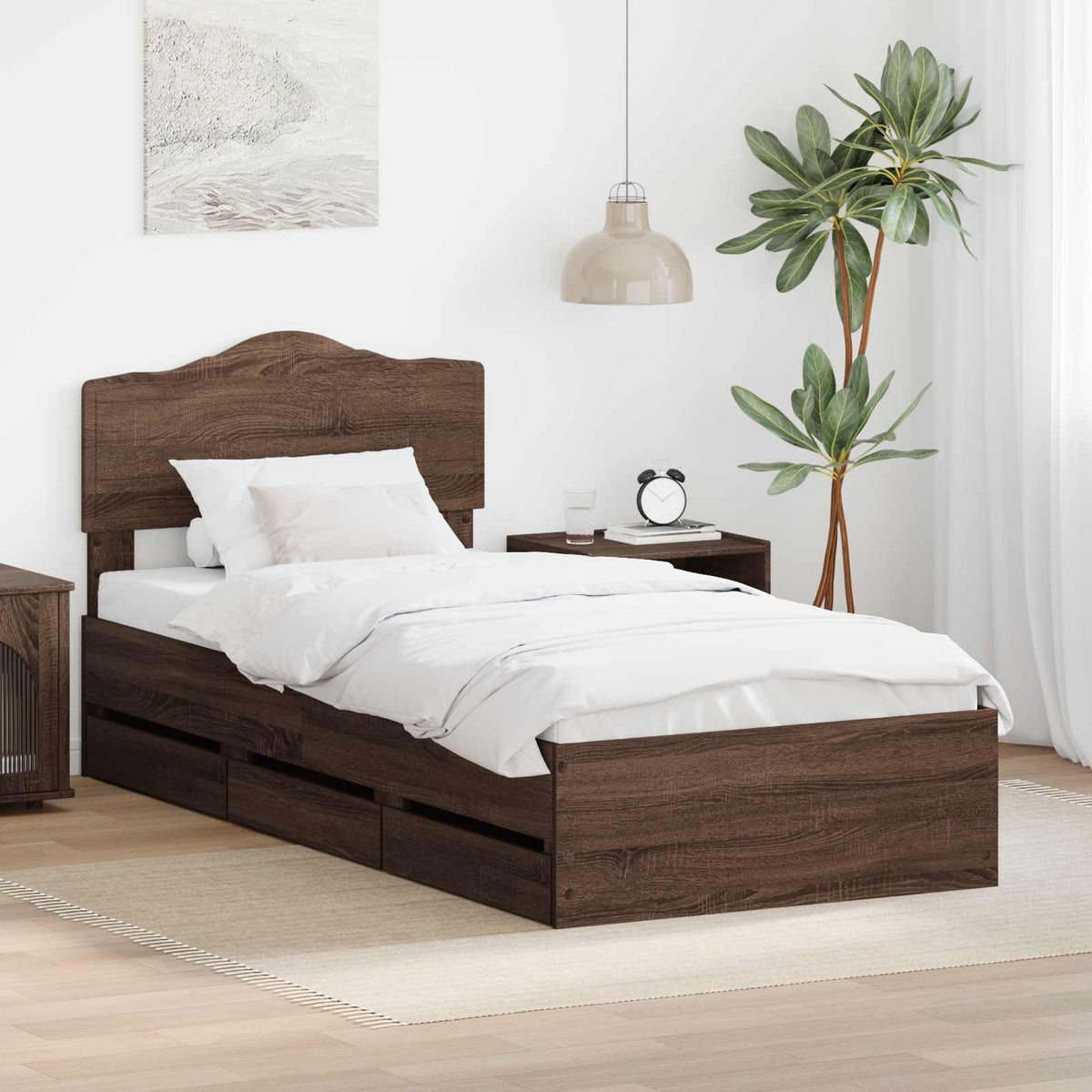 vidaXL Bedframe met lade met opslag Wit 200 x 200 cm Ingenieurshout