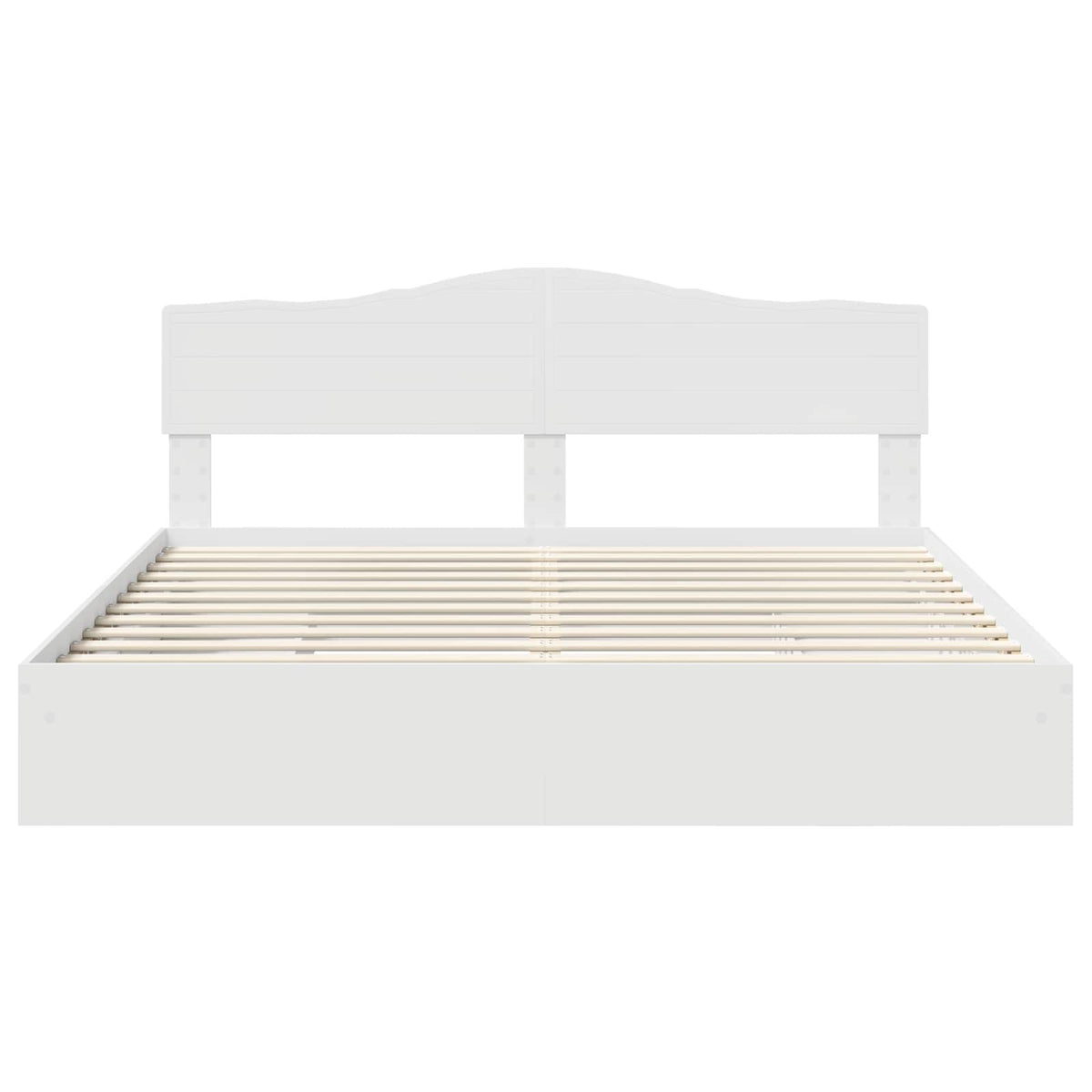 vidaXL Opslag bed met hoofdeinde Wit 200 x 200 cm Bewerkt hout