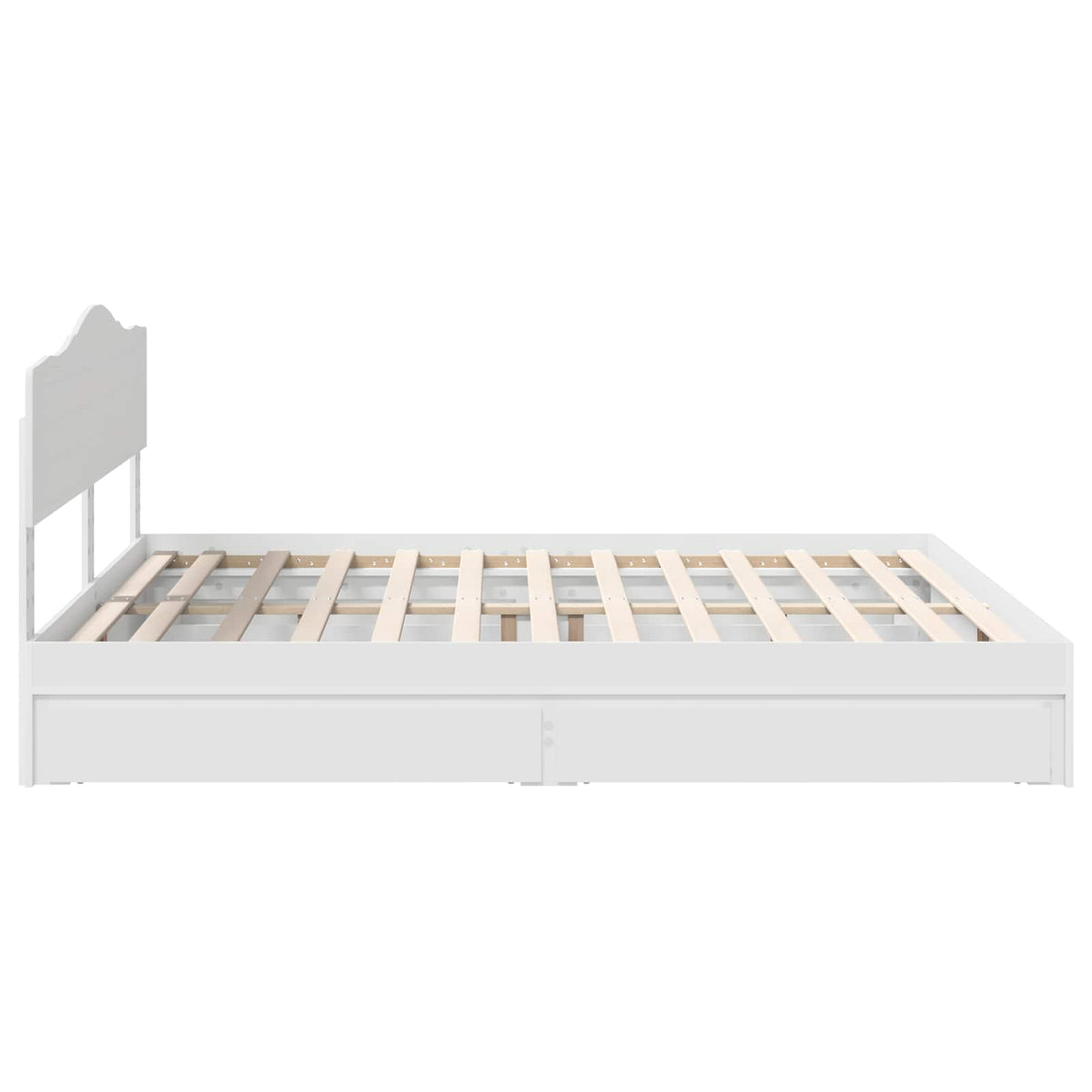 vidaXL Opslag bed met hoofdeinde Wit 200 x 200 cm Bewerkt hout