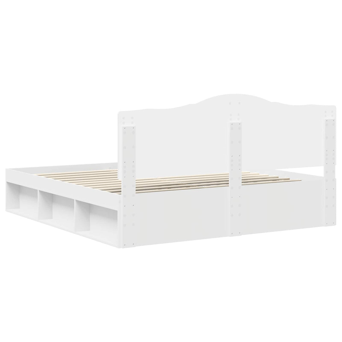 vidaXL Bedframe met hoofdeinde Wit 200 x 200 cm Massief grenenhout