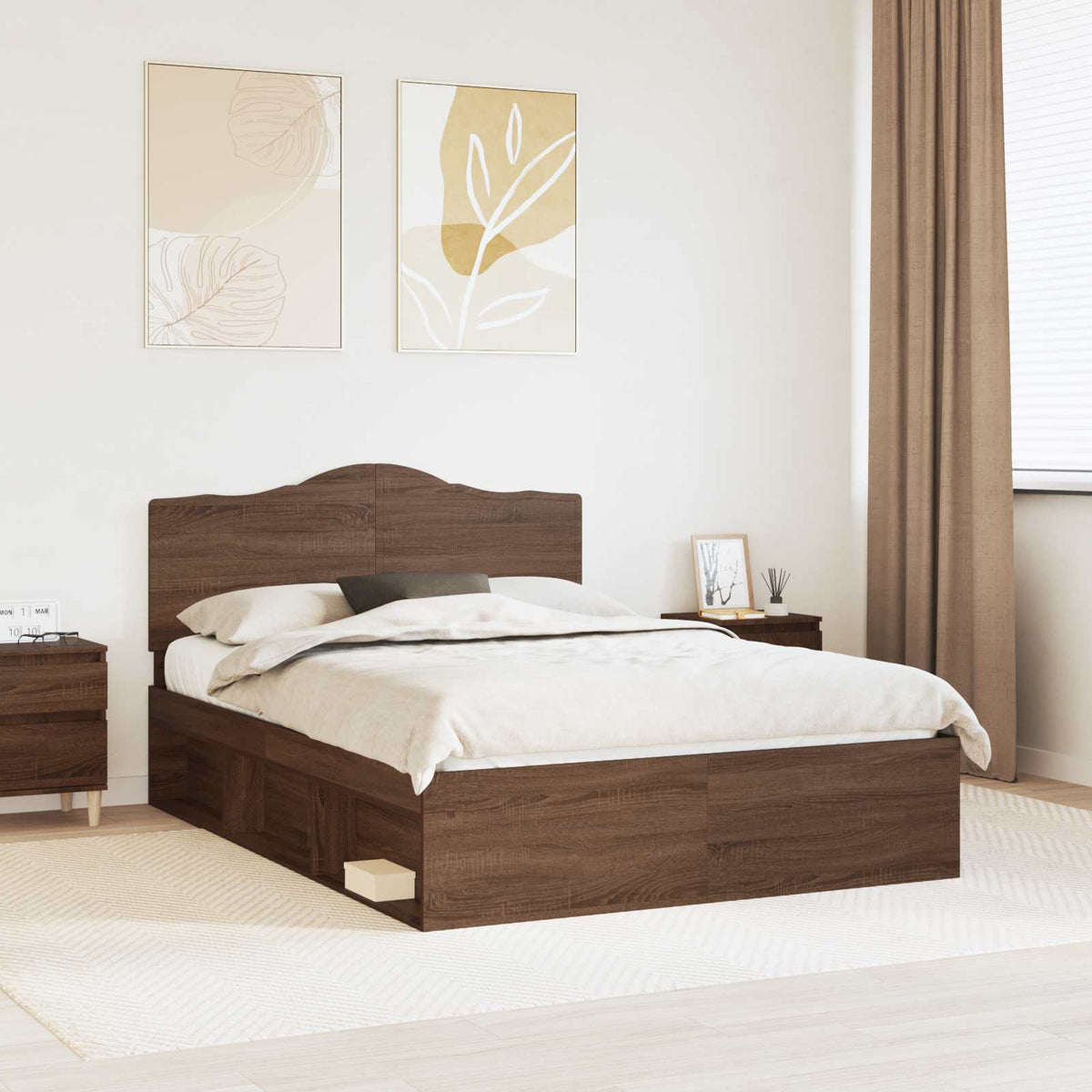 vidaXL Bedframe met hoofdeinde Wit 200 x 200 cm Massief grenenhout