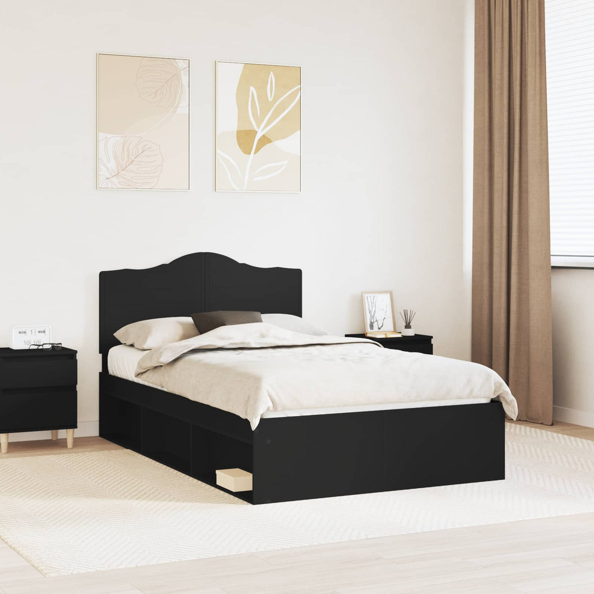 vidaXL Bedframe met hoofdeinde Wit 200 x 200 cm Massief grenenhout