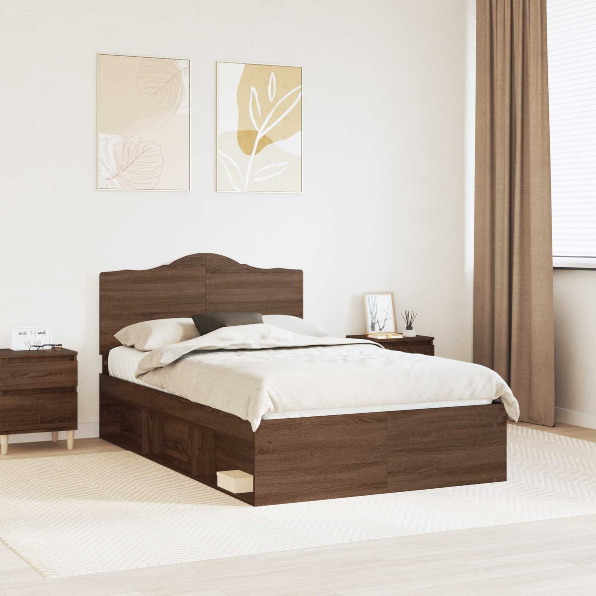 vidaXL Bedframe met hoofdeinde Wit 200 x 200 cm Massief grenenhout