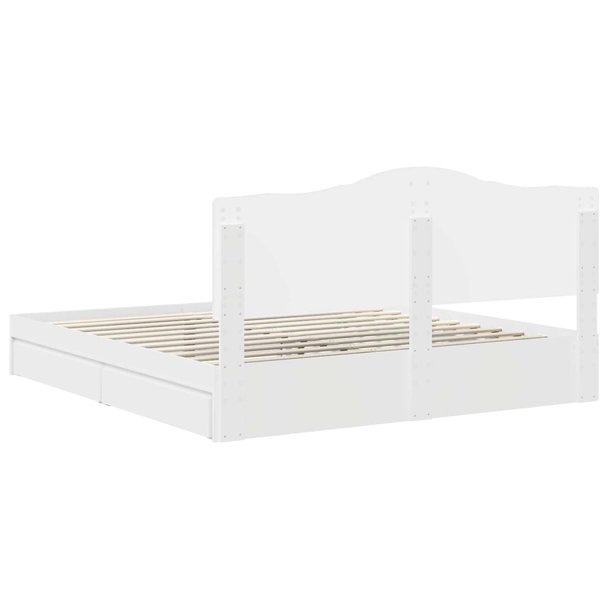 vidaXL Bedframe met lade met hoofdeinde Wit 200 x 200 cm Bewerkt hout