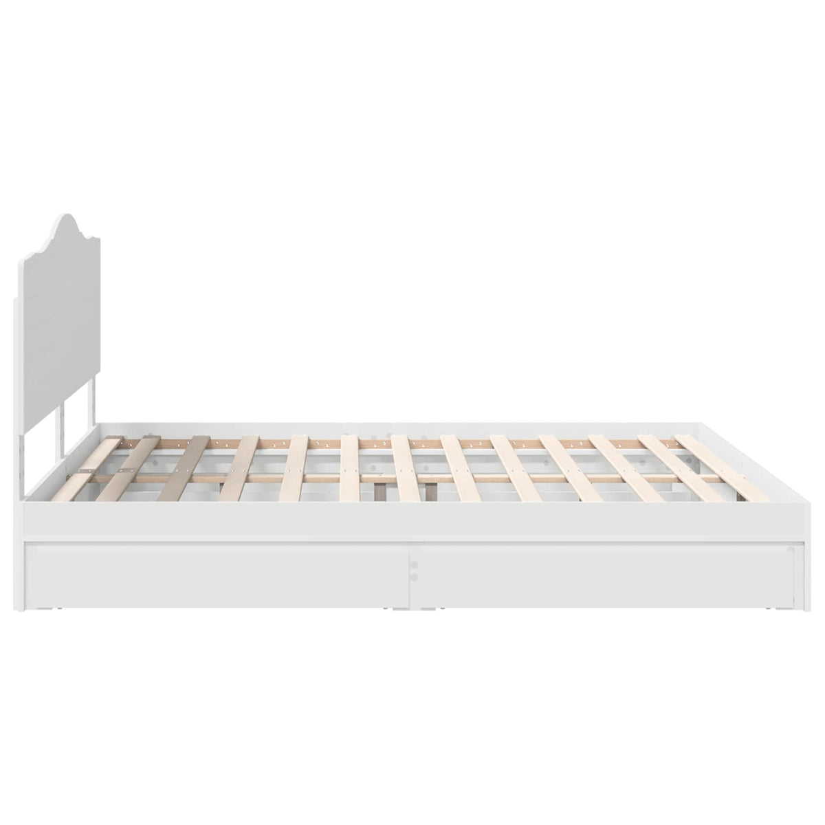 vidaXL Bedframe met lade met hoofdeinde Wit 200 x 200 cm Bewerkt hout