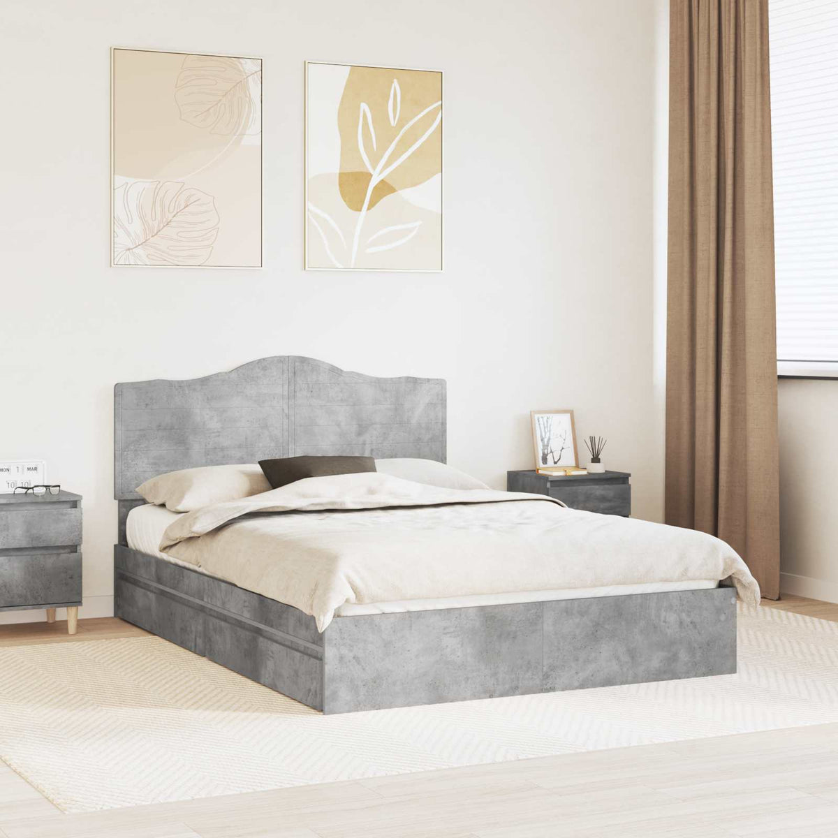 vidaXL Bedframe met lade met hoofdeinde Wit 200 x 200 cm Bewerkt hout