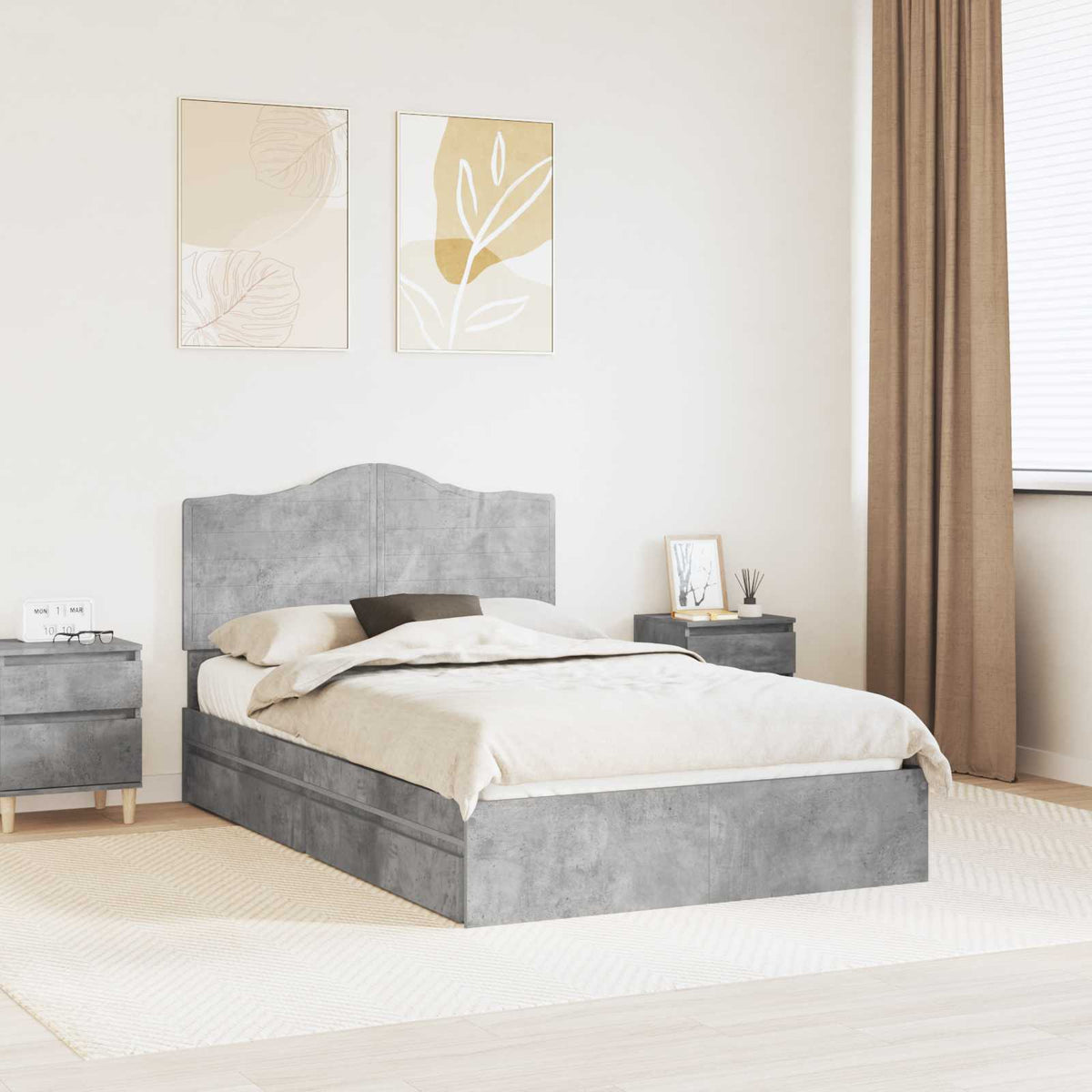 vidaXL Bedframe met lade met hoofdeinde Wit 200 x 200 cm Bewerkt hout