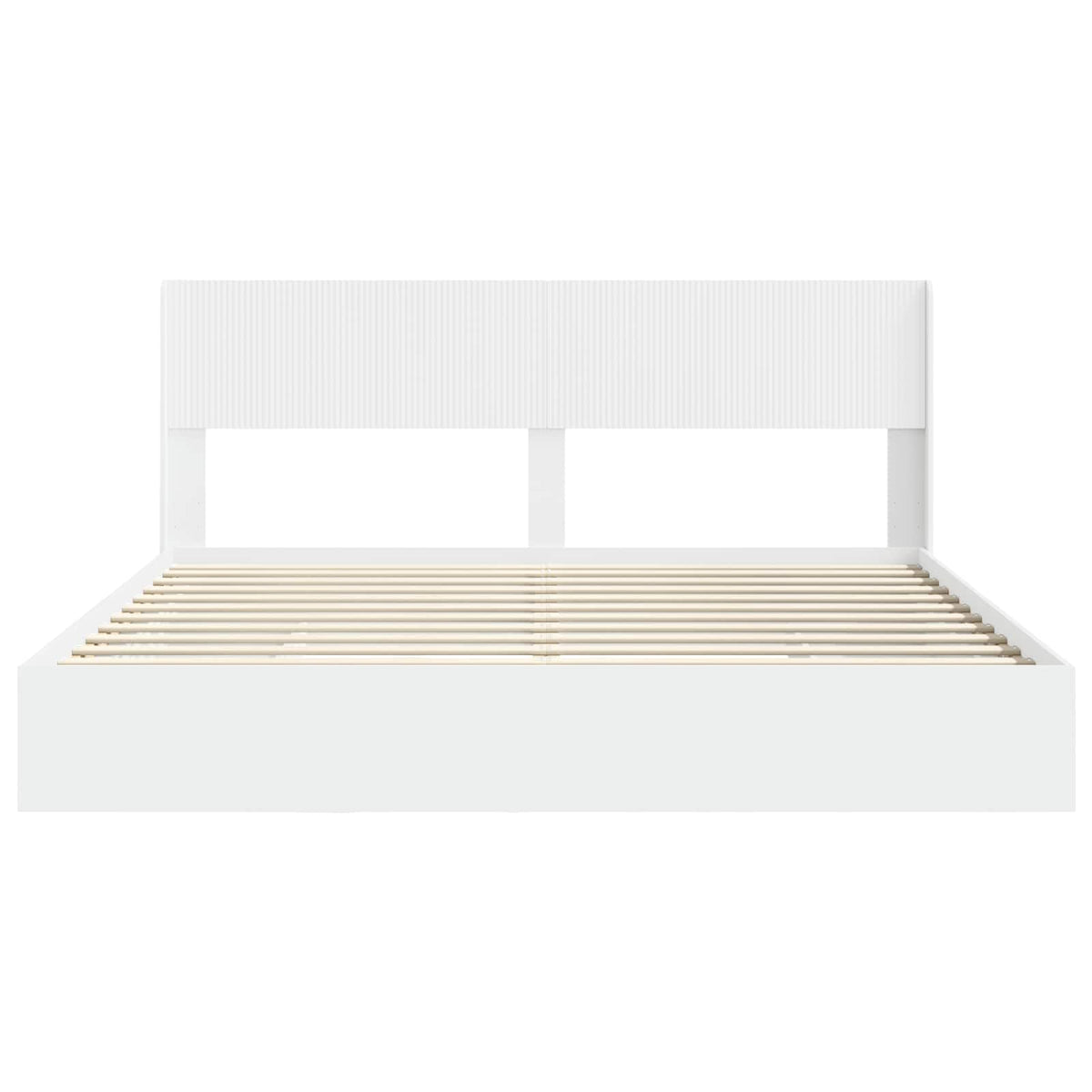 vidaXL Bedframe met opbergruimte en hoofdbord Wit 180 x 200 cm